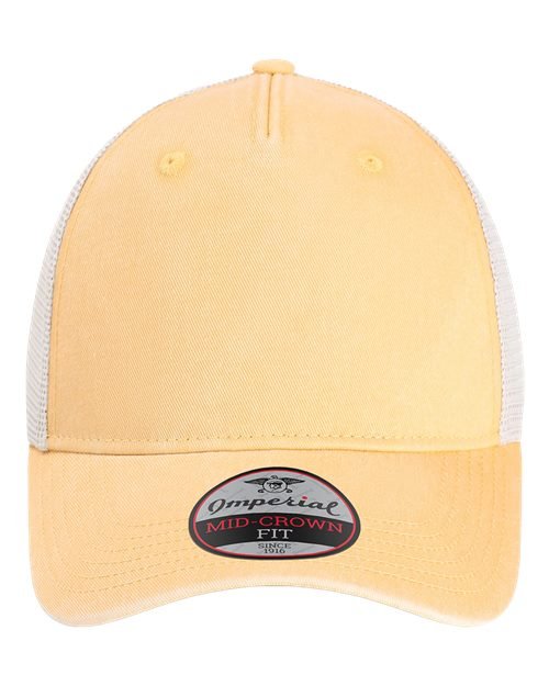 Custom Imperial 5058 "The Gambit Mesh" Cap – Structured 5 - Panel Hat - Apricot/ Stone - The Luua Company