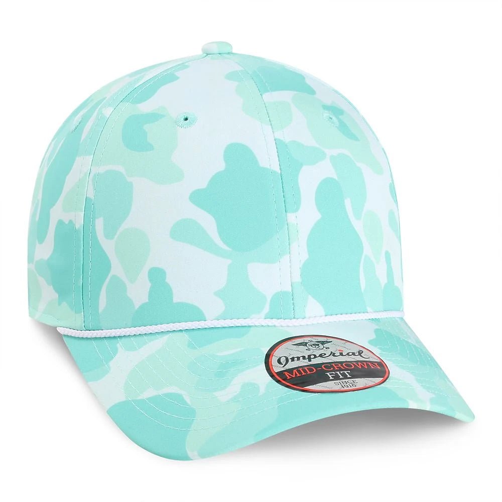Custom Imperial 5058 The Outtasite Cap | Performance Rope Hat - Frog Skin Camo Aqua - The Luua Company