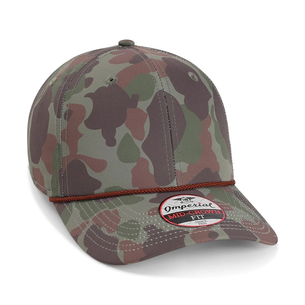 Custom Imperial 5058 The Outtasite Cap | Performance Rope Hat - Frog Skin Camo/ Green - The Luua Company