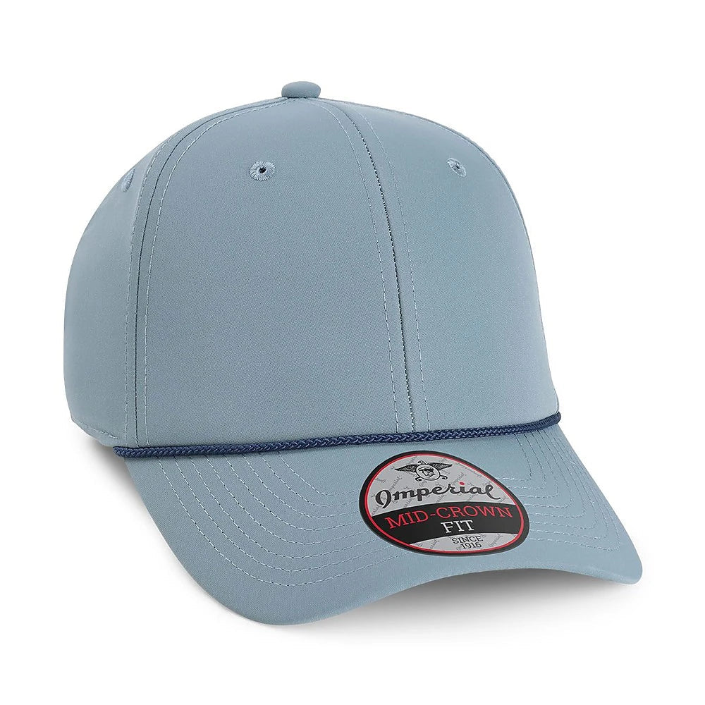 Custom Imperial 7054 "The Wingman" Cap – Structured 6-Panel Performance Rope Hat - Breaker Blue/ Navy - The Luua Company