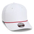 Custom Imperial 7054 "The Wingman" Cap – Structured 6-Panel Performance Rope Hat - White/ Red - The Luua Company