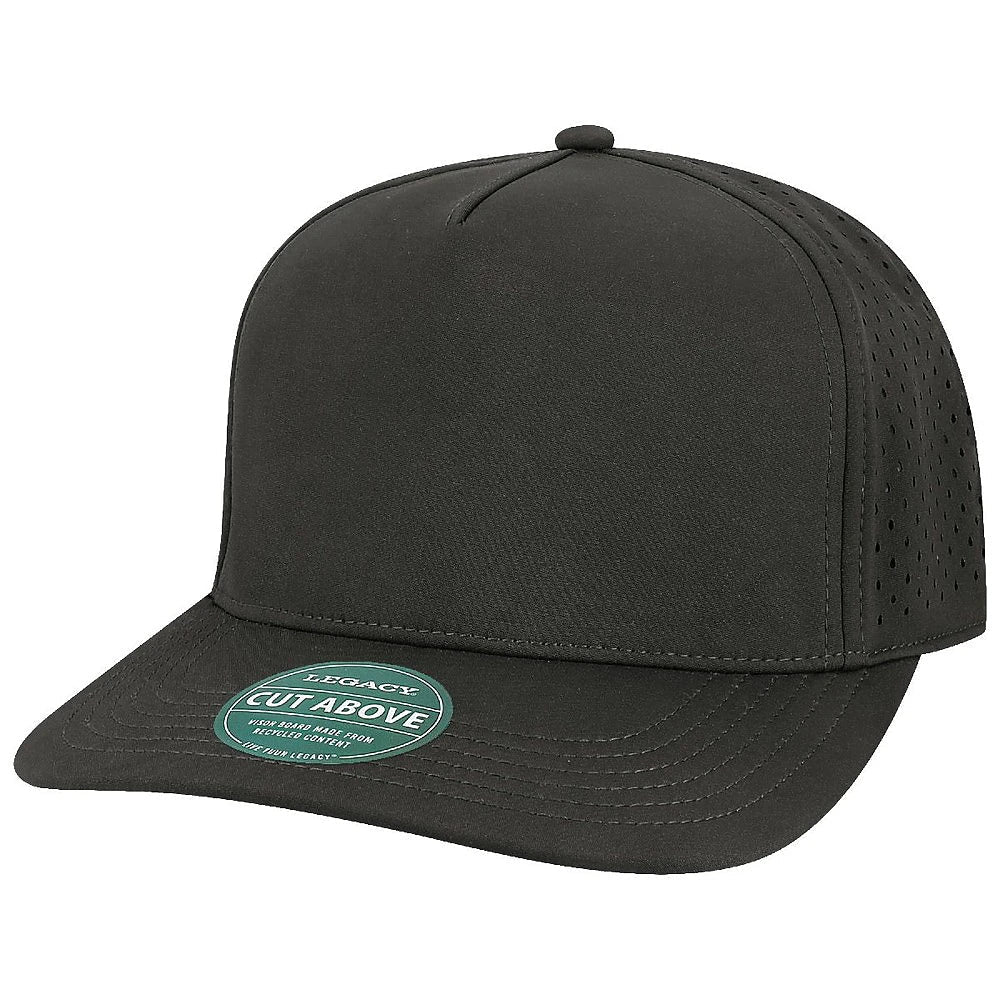 Custom Imperial CUT The Cut Above Cap | Performance 6 - Panel Hat - Black - The Luua Company