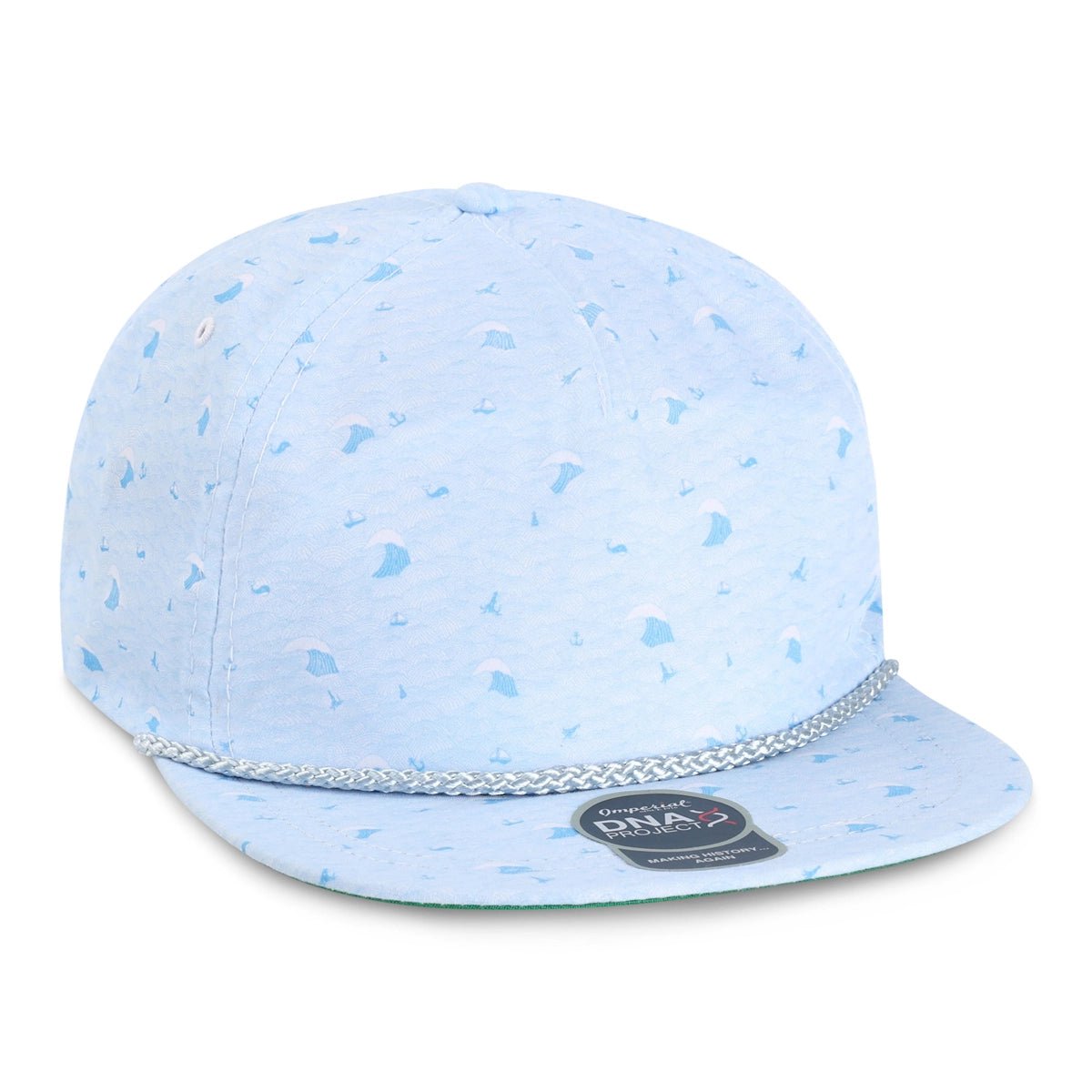 Custom Imperial DNA010 Aloha Rope Cap | Performance Rope Hat - Blue Waves - The Luua Company