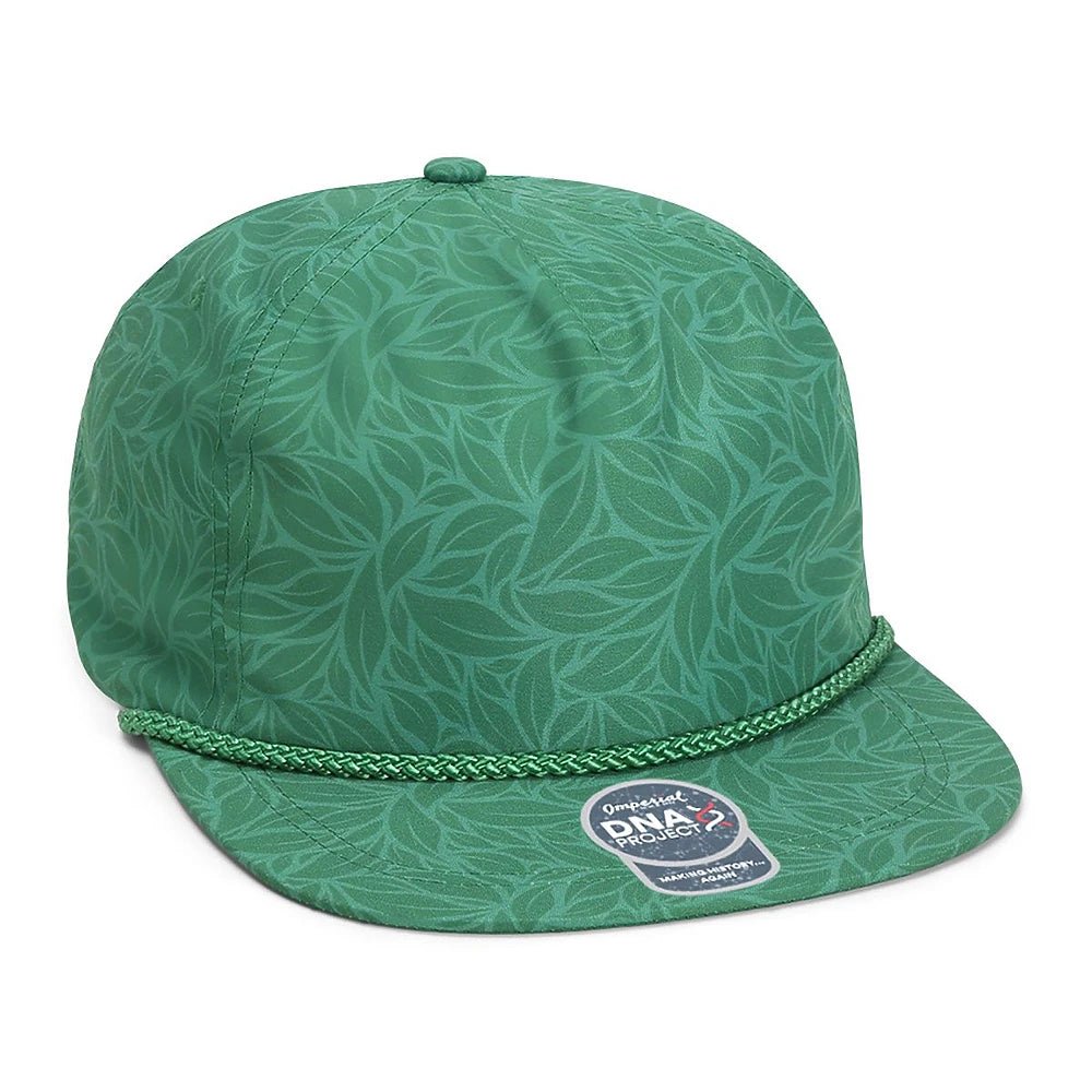 Custom Imperial DNA010 Aloha Rope Cap | Performance Rope Hat - Green Floral - The Luua Company