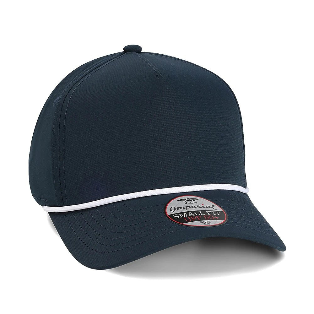 Custom Imperial L5059 The Corral Cap | 5 Panel Fit Rope Hat - True Navy/ White - The Luua Company