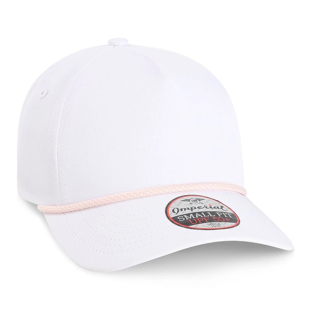 Custom Imperial L5059 The Corral Cap | 5 Panel Fit Rope Hat - White/ Peach - The Luua Company