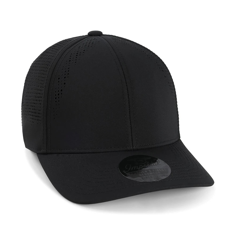 Custom Imperial S1502 "The Alpha" Cap – Structured Performance 6 - Panel Hat - Black - The Luua Company