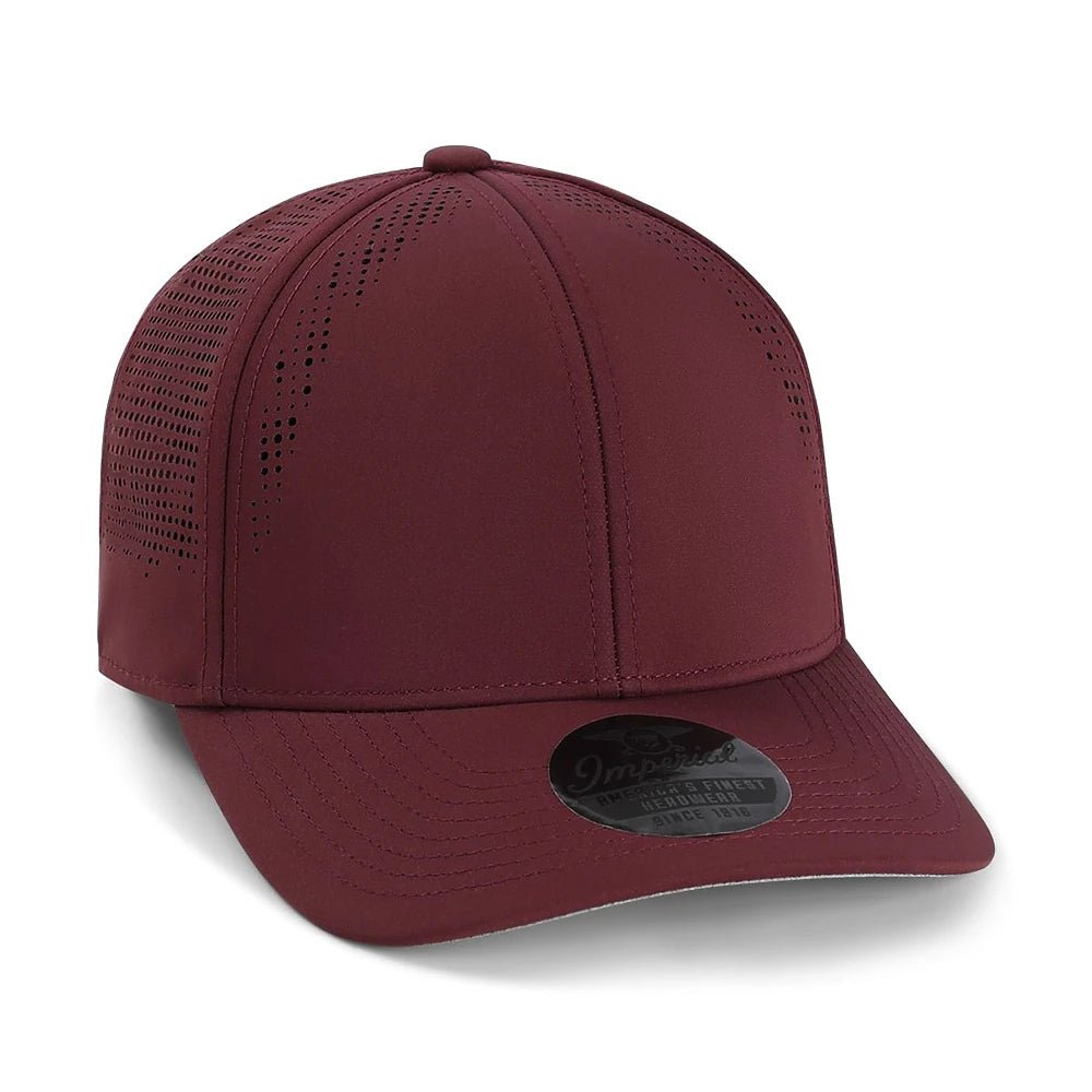 Custom Imperial S1502 "The Alpha" Cap – Structured Performance 6 - Panel Hat - Maroon - The Luua Company