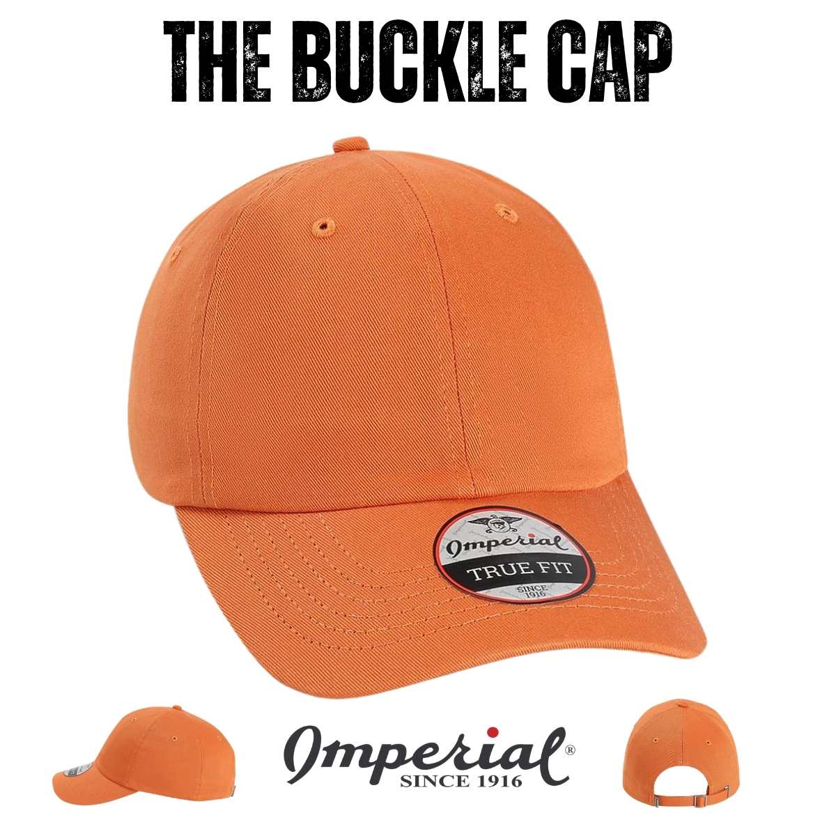 Custom Imperial X210B Original Buckle Cap | Performance Golf Hat - Black - The Luua Company