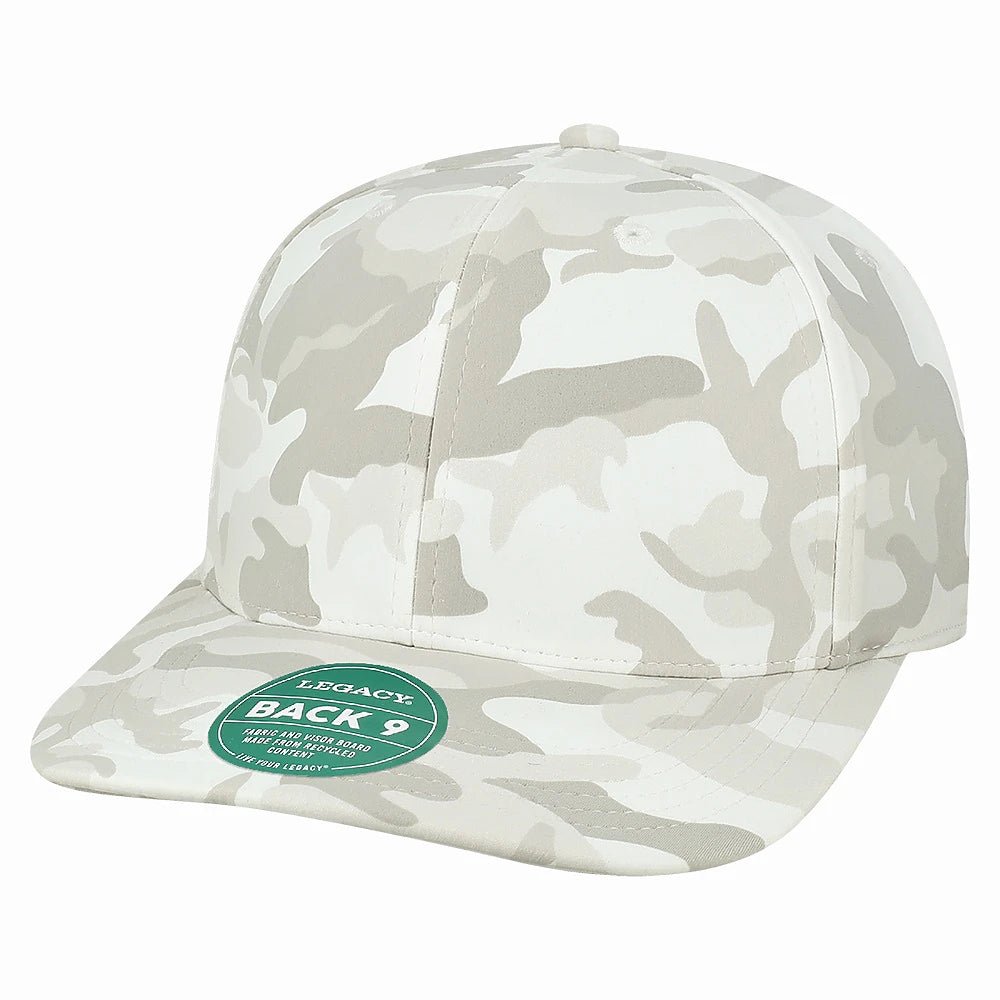 Custom Legacy B9A Back Nine Cap | Structured Adjustable Golf Hat - Snow Camo - The Luua Company