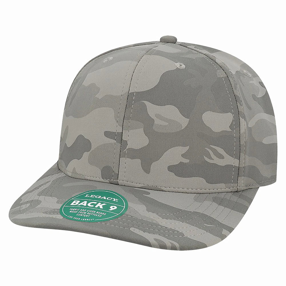 Custom Legacy B9A Back Nine Cap | Structured Adjustable Golf Hat - Storm Camo - The Luua Company