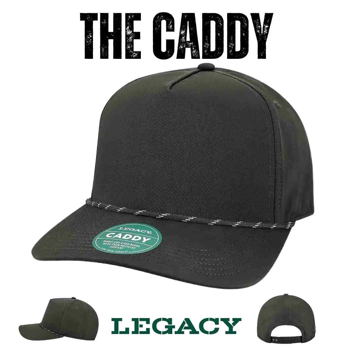 Custom Legacy Caddy Cap | Structured Vintage Style Golf Hat - Black - The Luua Company