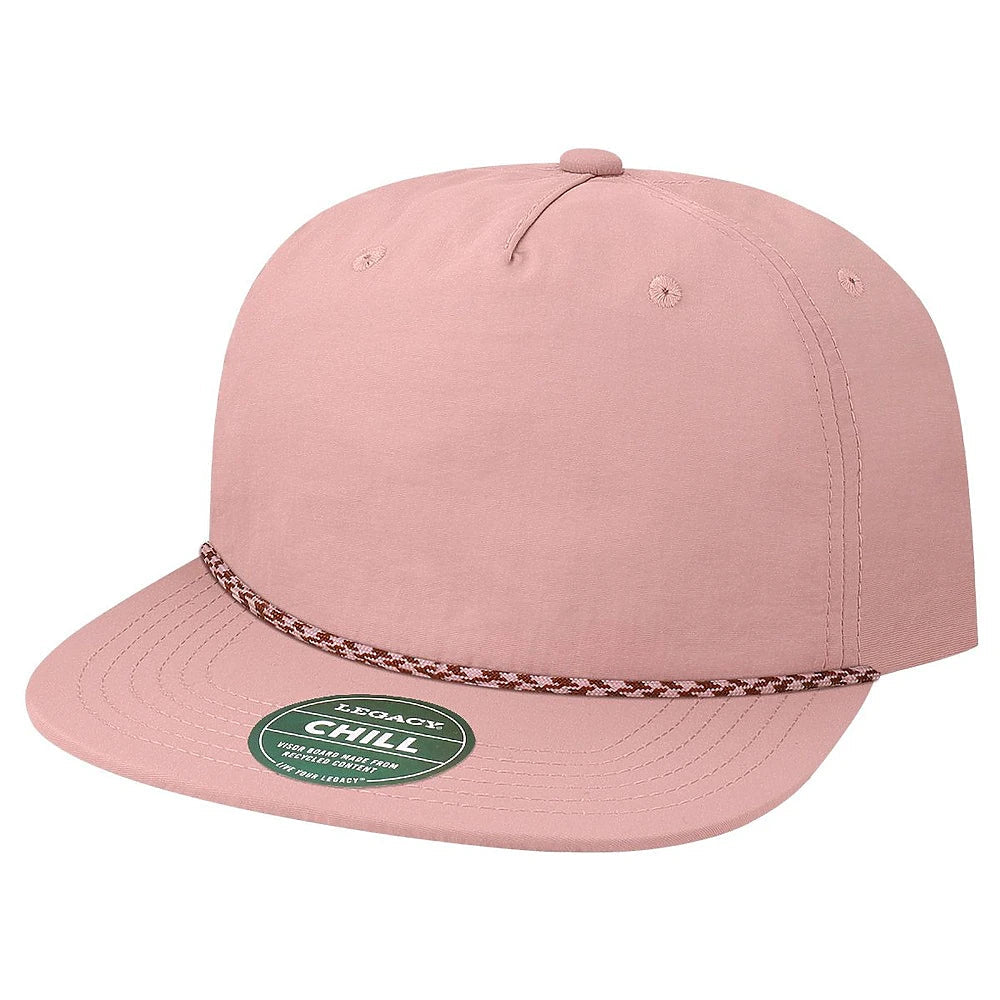 Custom Legacy Chill Cap | Unstructured 5 - Panel Rope Hat - Dusty Rose - The Luua Company