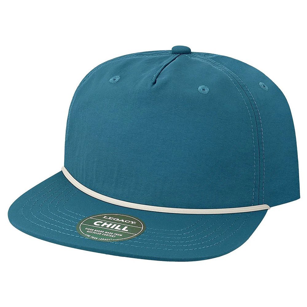 Custom Legacy Chill Cap | Unstructured 5 - Panel Rope Hat - Marine Blue - The Luua Company