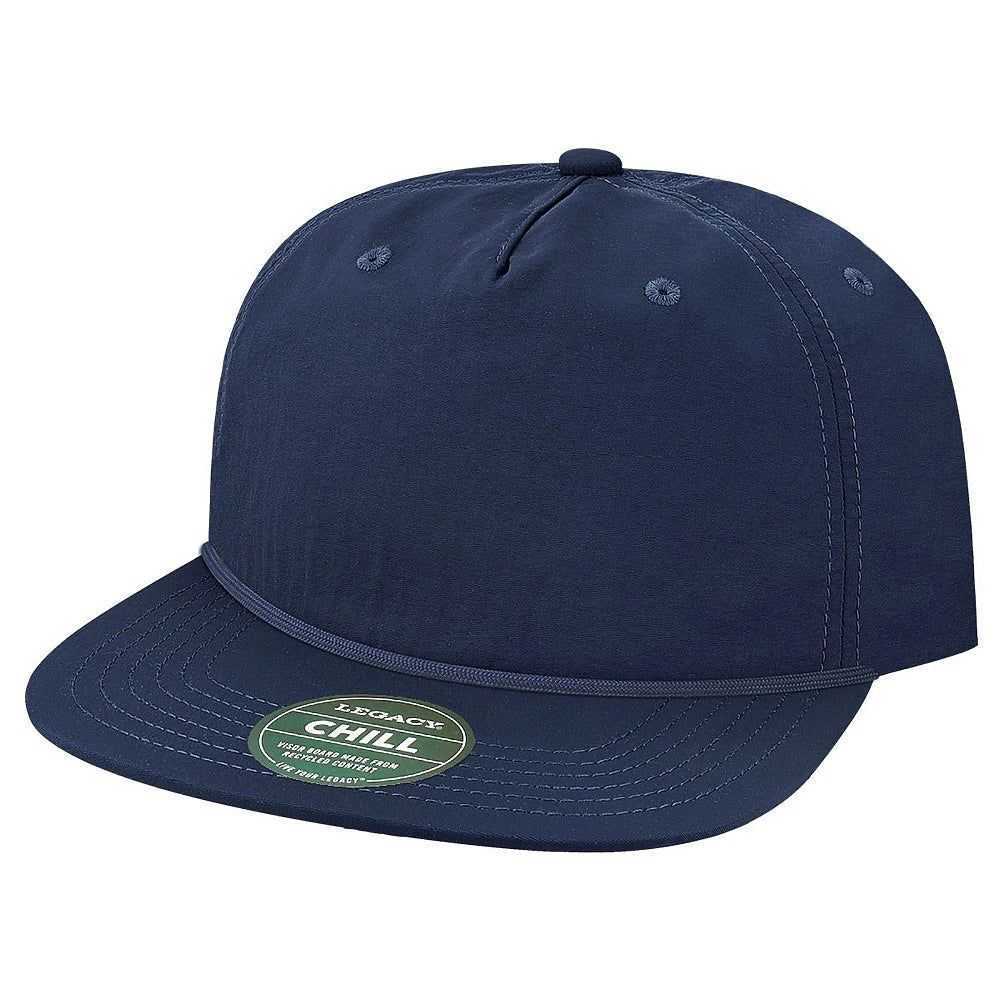 Custom Legacy Chill Cap | Unstructured 5 - Panel Rope Hat - Navy - The Luua Company