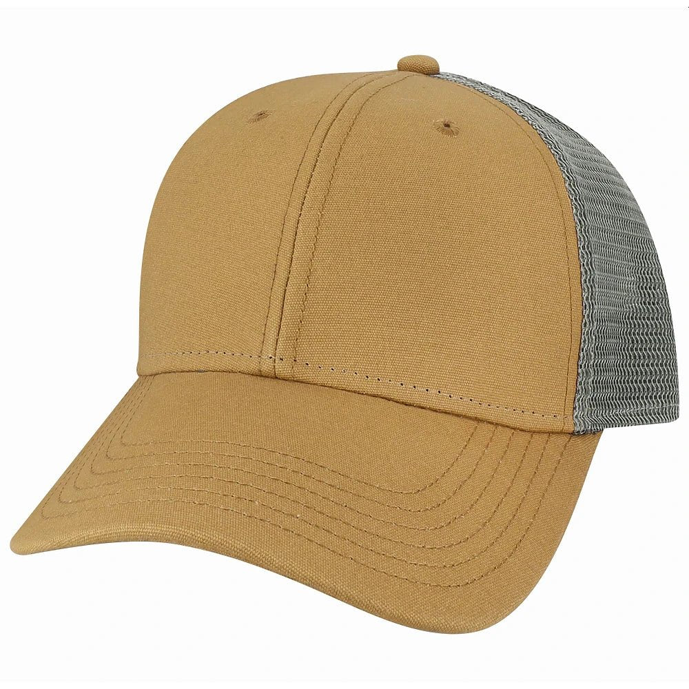 Custom Legacy LPS Lo - Pro Snapback Trucker Cap | Structured 6 - Panel - Caramel/ Dark Grey - The Luua Company