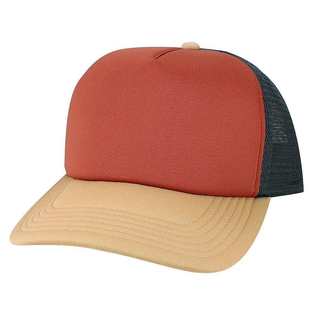 Custom Legacy LTA Laguna Cap | Performance Trucker Hat - Sienna/ Wheat/ Navy - The Luua Company