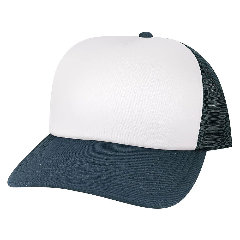 Custom Legacy LTA Laguna Cap | Performance Trucker Hat - White/ Navy - The Luua Company