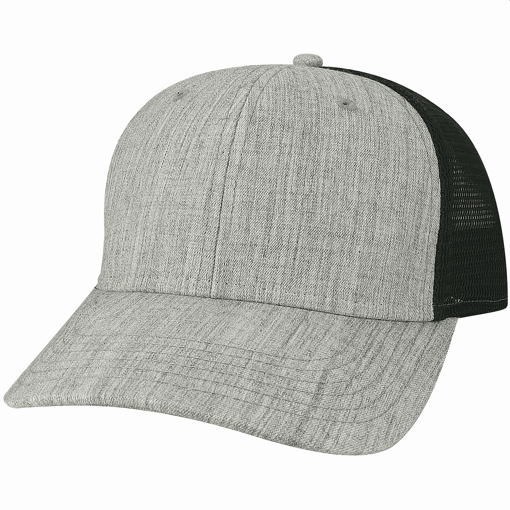 Custom Legacy MPS Mid-Pro Snapback Trucker | Structured 6-Panel Mesh Back Hat - Melange Grey/ Black
