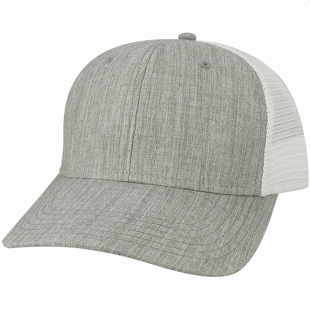 Custom Legacy MPS Mid-Pro Snapback Trucker | Structured 6-Panel Mesh Back Hat - Melange Grey/ White