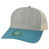 Custom Legacy MPS Mid-Pro Snapback Trucker | Structured 6-Panel Mesh Back Hat - Melange Light Blue/ Cardinal/ Stone