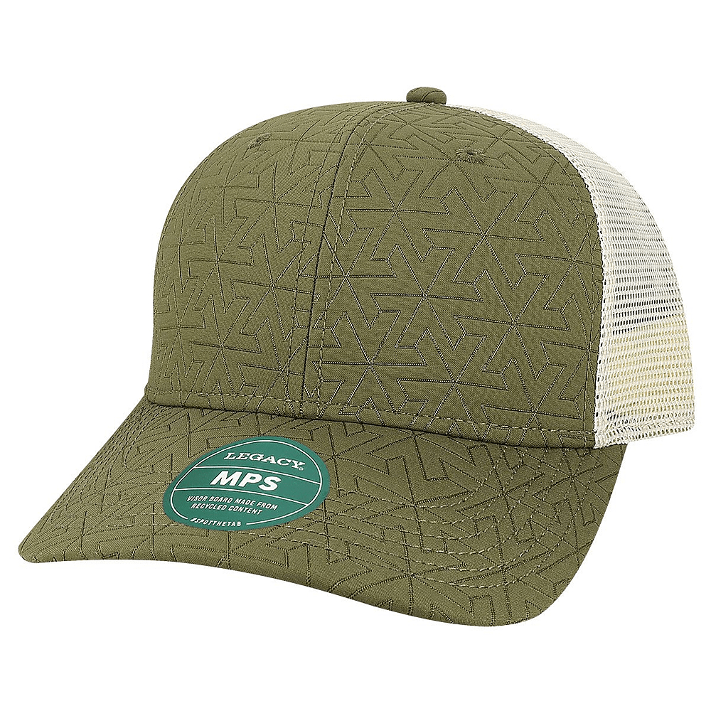 Custom Legacy MPS Mid-Pro Snapback Trucker | Structured 6-Panel Mesh Back Hat - Olive Z - Quilted