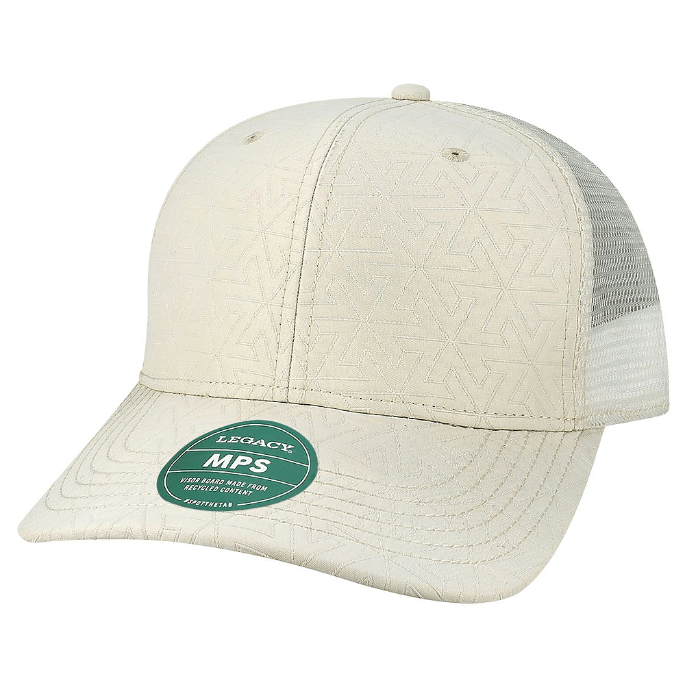 Custom Legacy MPS Mid-Pro Snapback Trucker | Structured 6-Panel Mesh Back Hat - White Z - Quilted