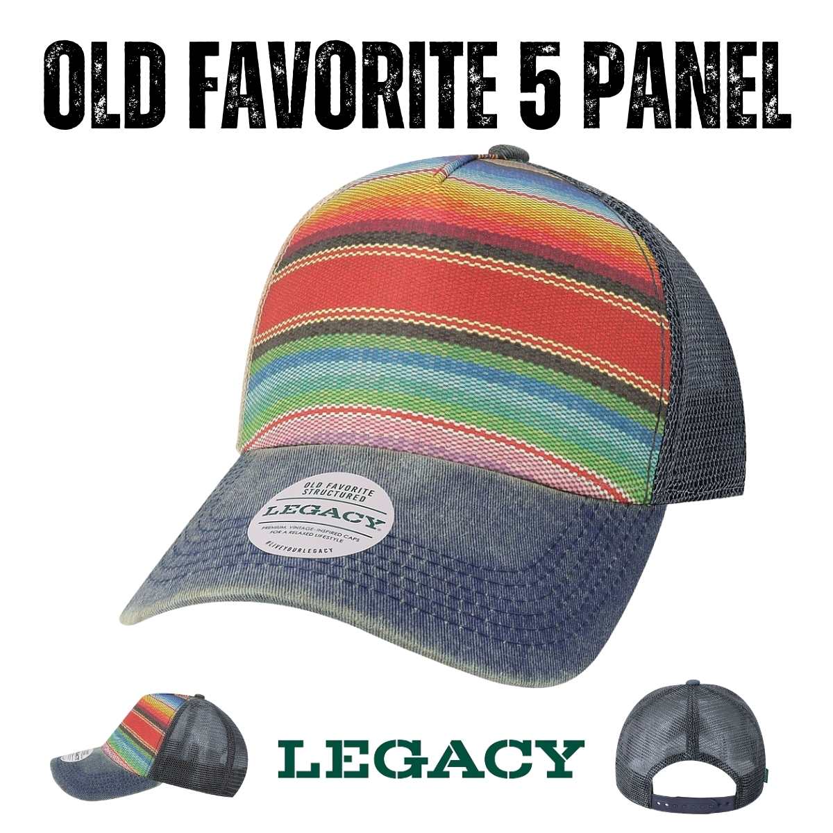 Custom Legacy OFAFP Old Favorite 5 - Panel Trucker | Structured Hat - Blue Pines - The Luua Company