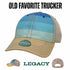 Custom Legacy Old Favorite Trucker OFA | Vintage Trucker Hat - Aqua Blue/ Navy - The Luua Company
