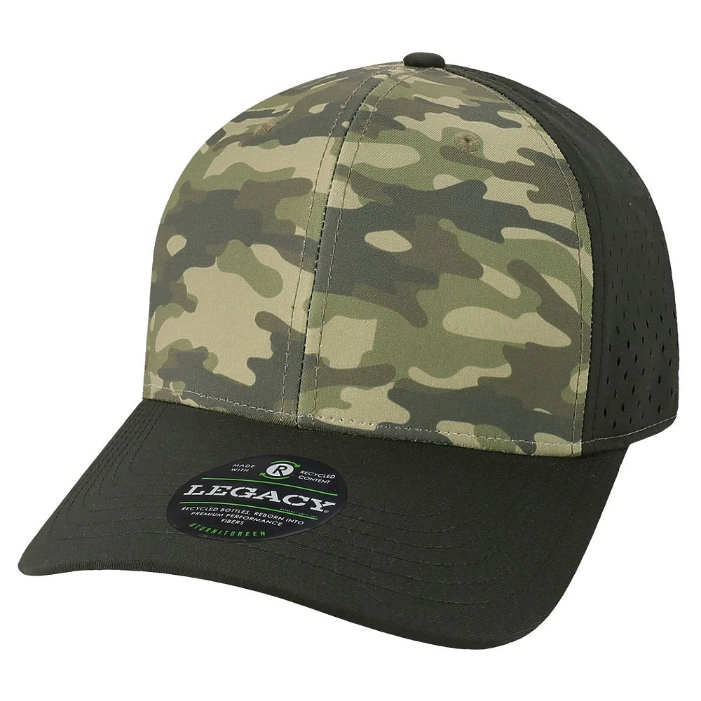 Custom Legacy REMPA Reclaim Cap | Sustainable Mid - Pro Hat - Dark Olive Green Camo/ Black - The Luua Company