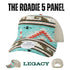Custom Legacy Roadie 5 - Panel Trucker | Structured Seamless Hat - Aqua Aztec/ Black - The Luua Company