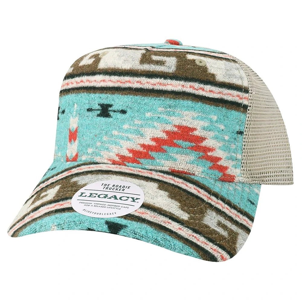 Custom Legacy Roadie 5 - Panel Trucker | Structured Seamless Hat - Aztec - The Luua Company