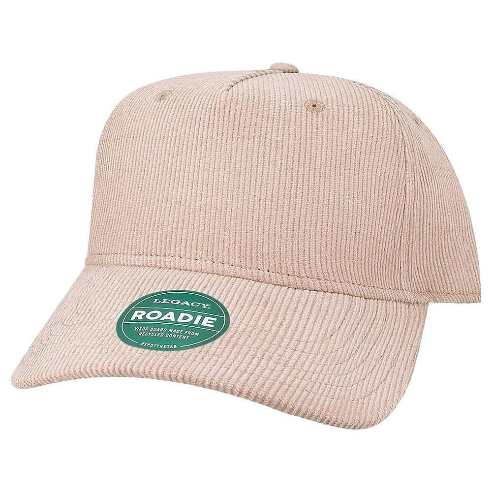 Custom Legacy Roadie 5 - Panel Trucker | Structured Seamless Hat - Dusty Rose Corduroy - The Luua Company