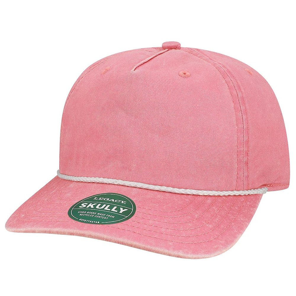 Custom Legacy SKULLY Cap | Vintage 5 - Panel Rope Hat - Pink - The Luua Company