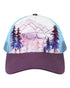 Custom Locale 5PTKR Trucker Cap – Sublimated Landscape 5 - Panel Hat - Explorer White/ Plum - The Luua Company