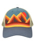Custom Locale 5PTKR Trucker Cap – Sublimated Landscape 5 - Panel Hat - Mountain Contours Maroon/ Slate - The Luua Company