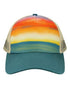 Custom Locale 5PTKR Trucker Cap – Sublimated Landscape 5 - Panel Hat - Watercolor Sunset/ Teal - The Luua Company