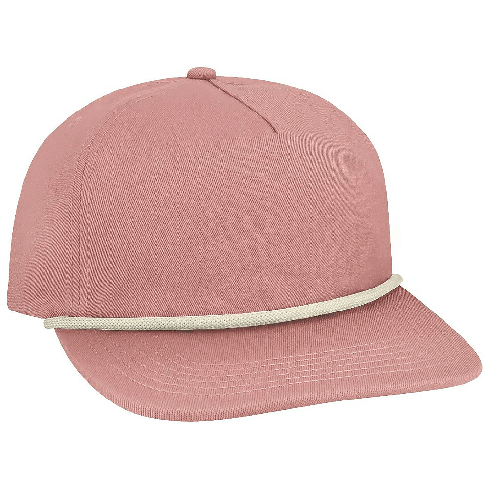 Custom Locale WILSON Five - Panel Rope Cap | Retro Outdoor Hat - Rose/ Cream - The Luua Company