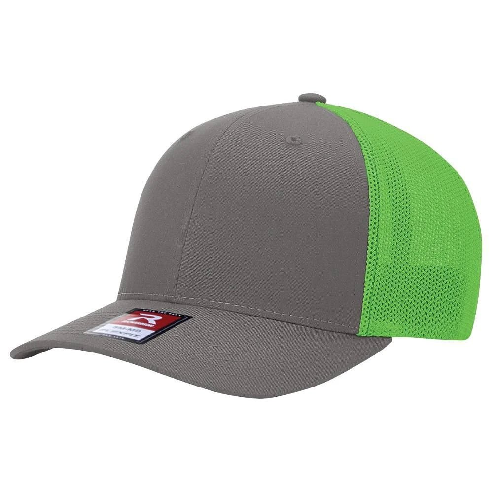 Custom Richardson 110 R - Flex Trucker Hat | Stretch - Fit Mesh Cap - Charcoal/ Neon Green - The Luua Company