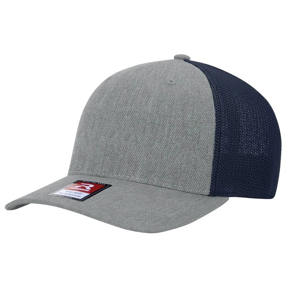 Custom Richardson 110 R - Flex Trucker Hat | Stretch - Fit Mesh Cap - Heather Grey/ Navy - The Luua Company
