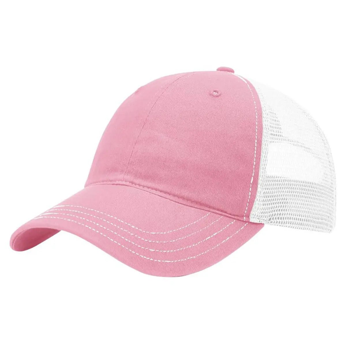 Custom Richardson 111 Garment Washed Leather Patch Hats - Pink/ White - The Luua Company