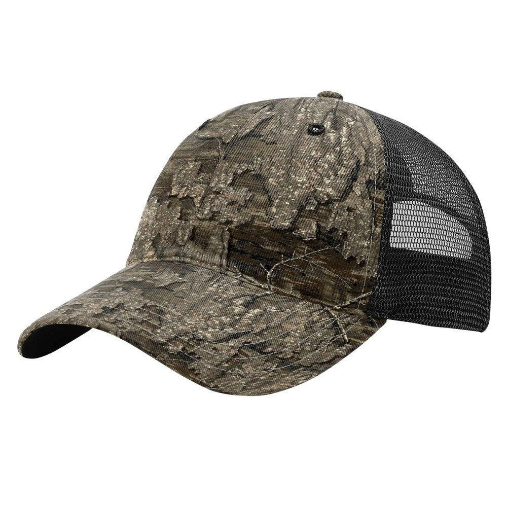 Custom Richardson 111P | Garment Washed Trucker Hat - Realtree Timber/ Black - The Luua Company