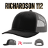 Custom Richardson 112 Trucker Hat | Leather Patch Hats - Biscuit/ True Blue - The Luua Company