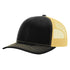 Custom Richardson 112 Trucker Hat | Leather Patch Hats - Black/ Vegas Gold - The Luua Company