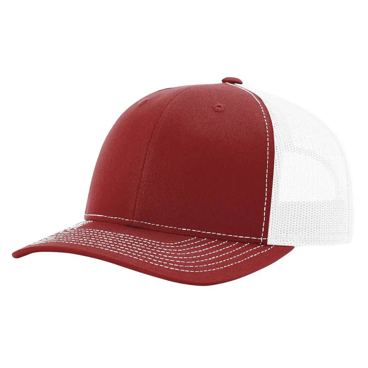 Custom Richardson 112 Trucker Hat | Leather Patch Hats - Cardinal/ White - The Luua Company