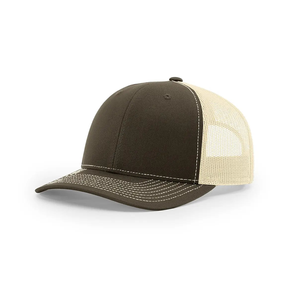Custom Richardson 112 Trucker Hat | Leather Patch Hats - Chocolate Chip/ Birch - The Luua Company