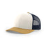 Custom Richardson 112 Trucker Hat | Leather Patch Hats - Cream/ Navy/ Amber Gold - The Luua Company