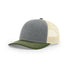 Custom Richardson 112 Trucker Hat | Leather Patch Hats - Heather Grey/ Birch/ Army Olive - The Luua Company