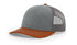 Custom Richardson 112 Trucker Hat | Leather Patch Hats - Heather Grey/ Charcoal/ Dark Orange - The Luua Company