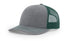 Custom Richardson 112 Trucker Hat | Leather Patch Hats - Heather Grey/ Dark Green - The Luua Company